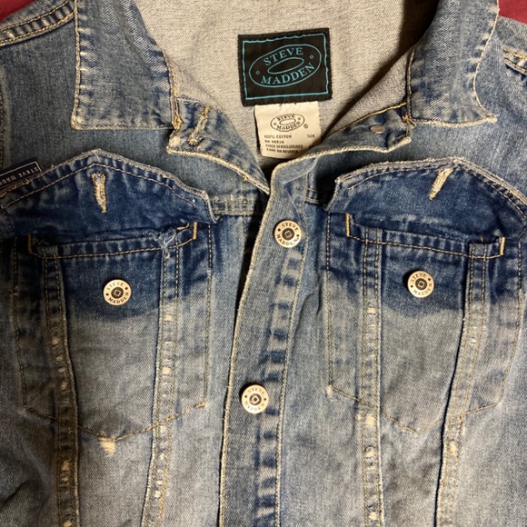 Steve Madden Distressed Denim Jacket - Picture 5 of 8